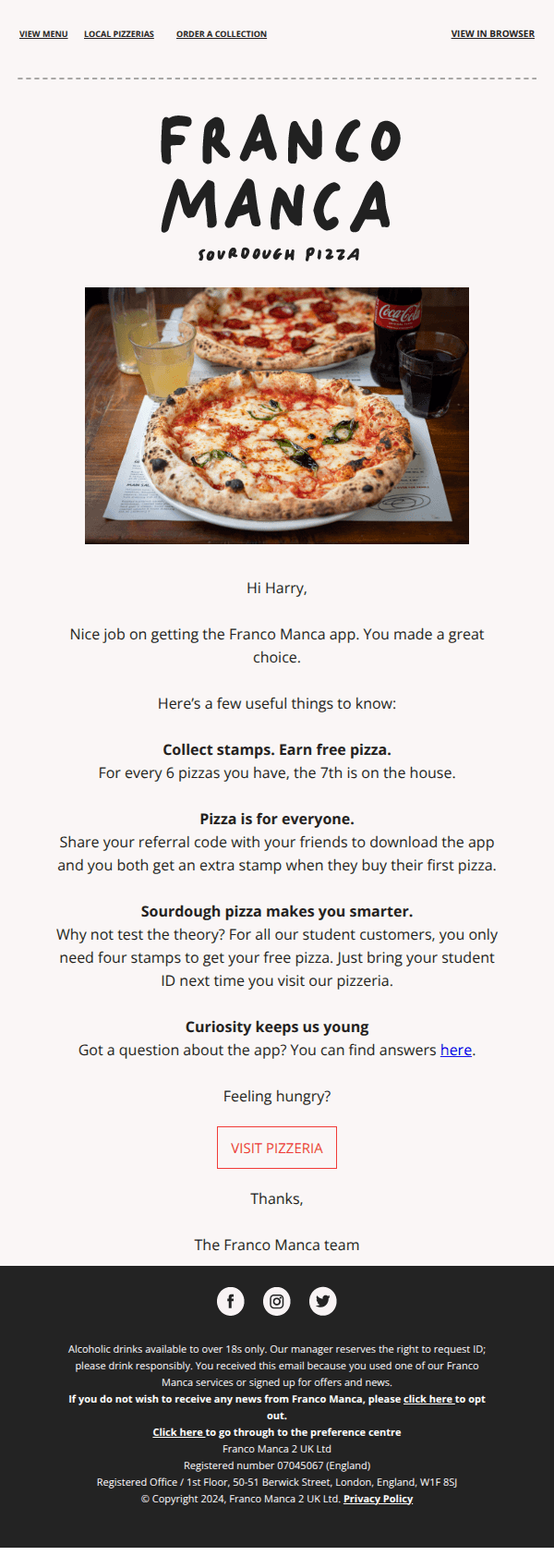 Welcome to the Franco Manca app