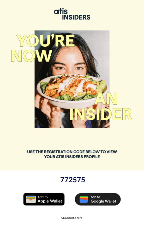 ATIS REGISTRATION CODE