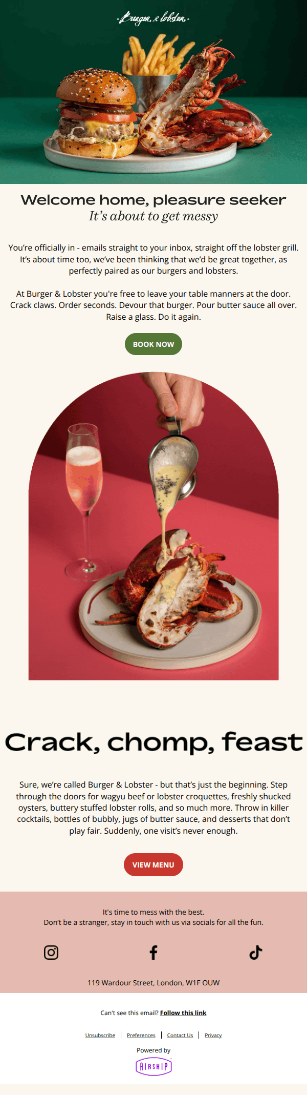 Welcome to Burger & Lobster! 🍔🦞