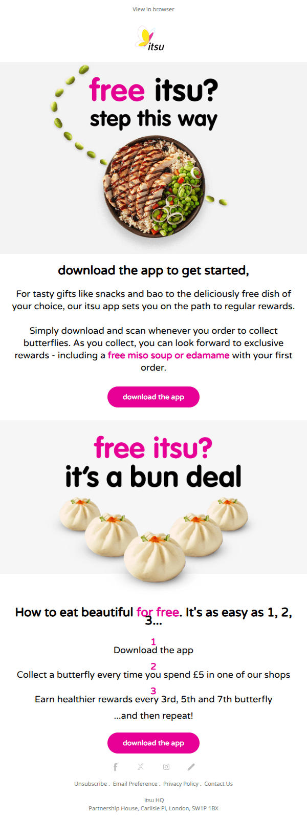 fancy a free itsu? step this way
