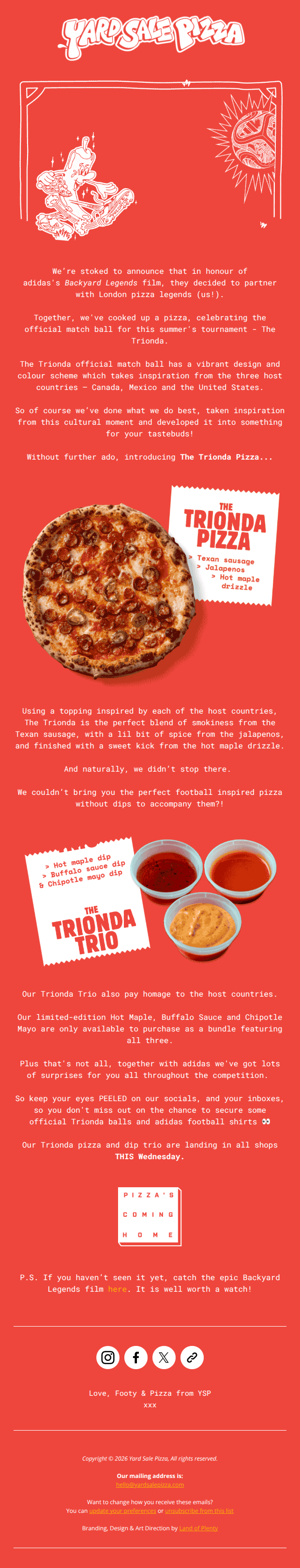 PIZZA’S COMING HOME!