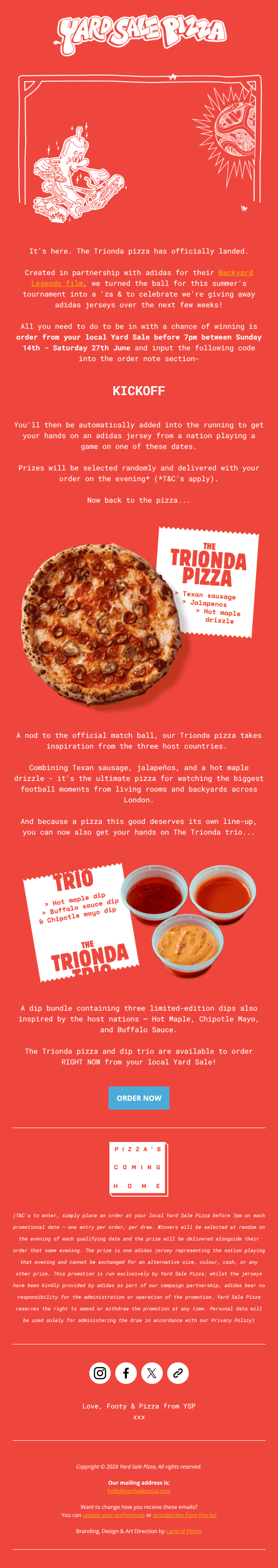 Yard Sale & adidas - The Trionda pizza has LANDED 🍕⚽