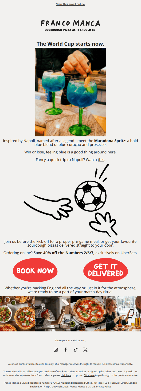 Game on: pizza, spritz & pre-match plans ⚽