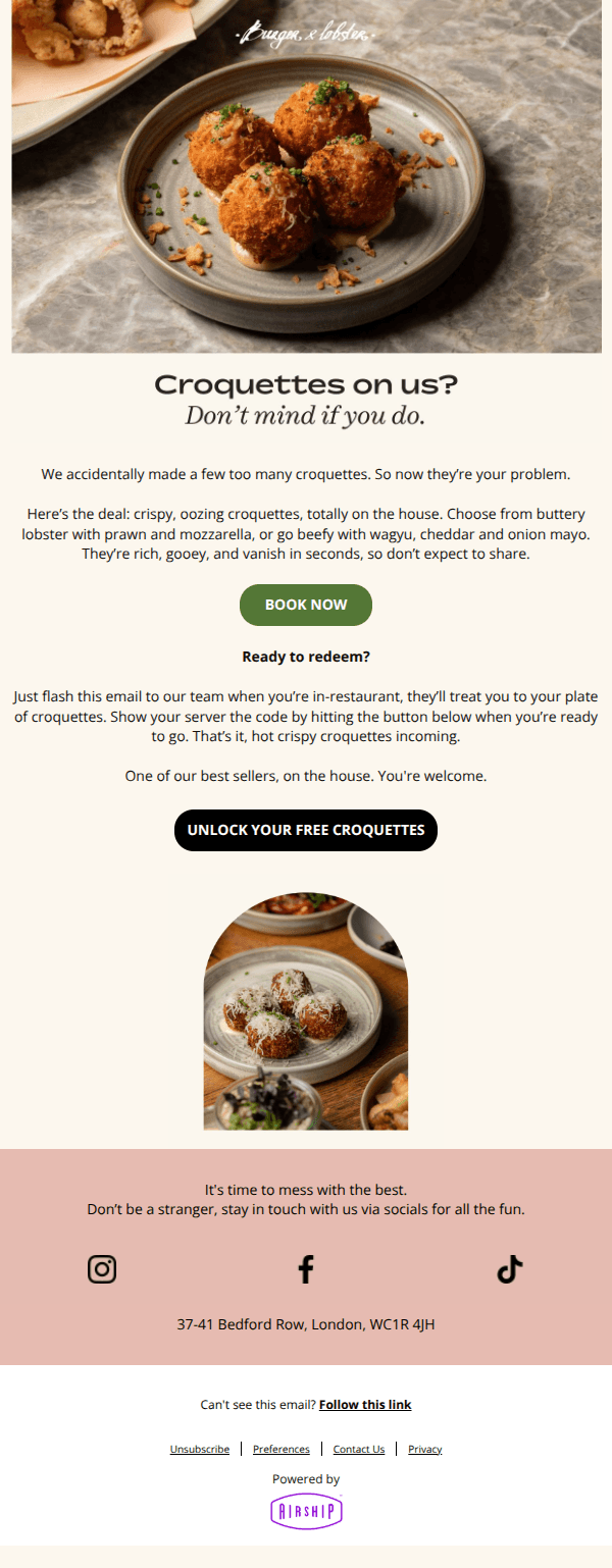 This email contains free croquettes, just for you
