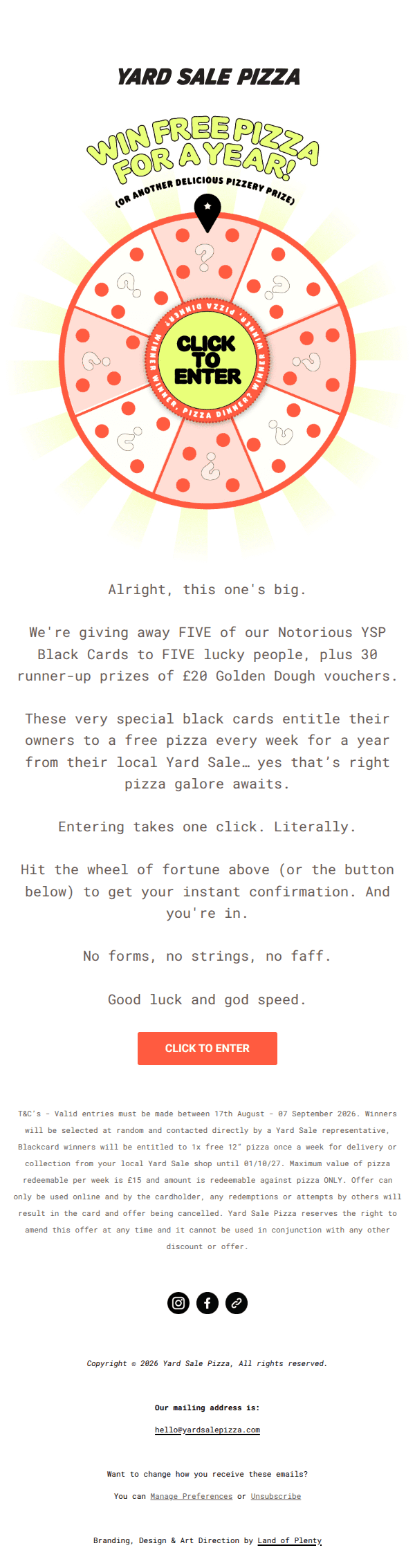 FREE PIZZA FOR A YEAR is HERE 🍕
