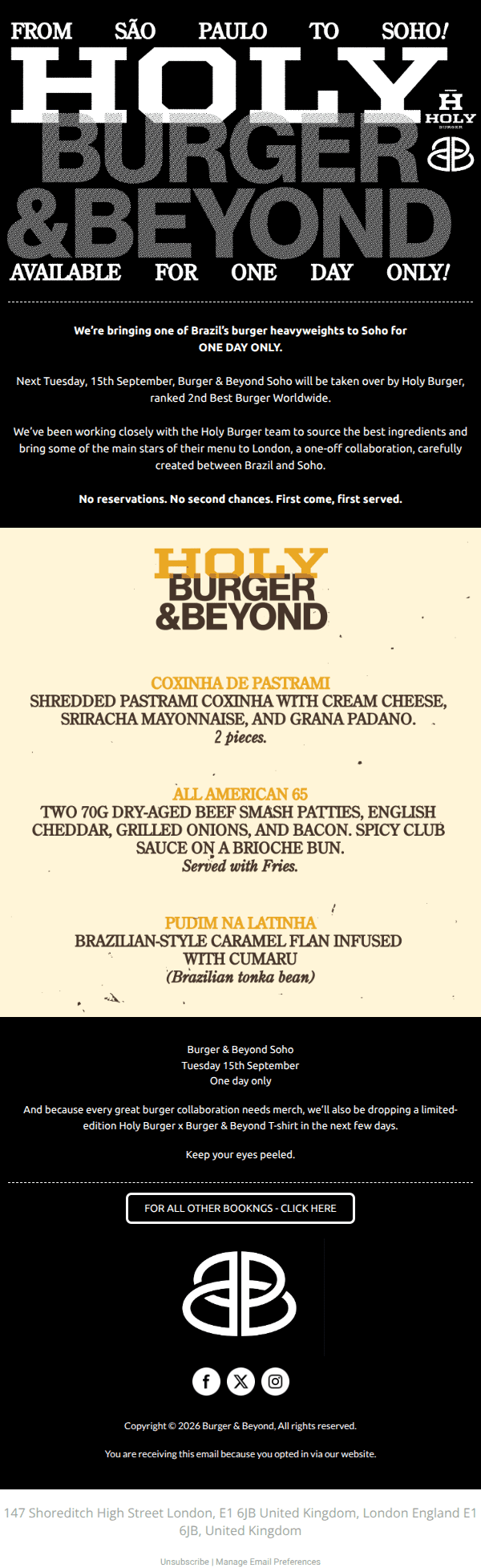 HOLY BURGER COMES TO SOHO NEXT TUESDAY 🇧‍🇷
