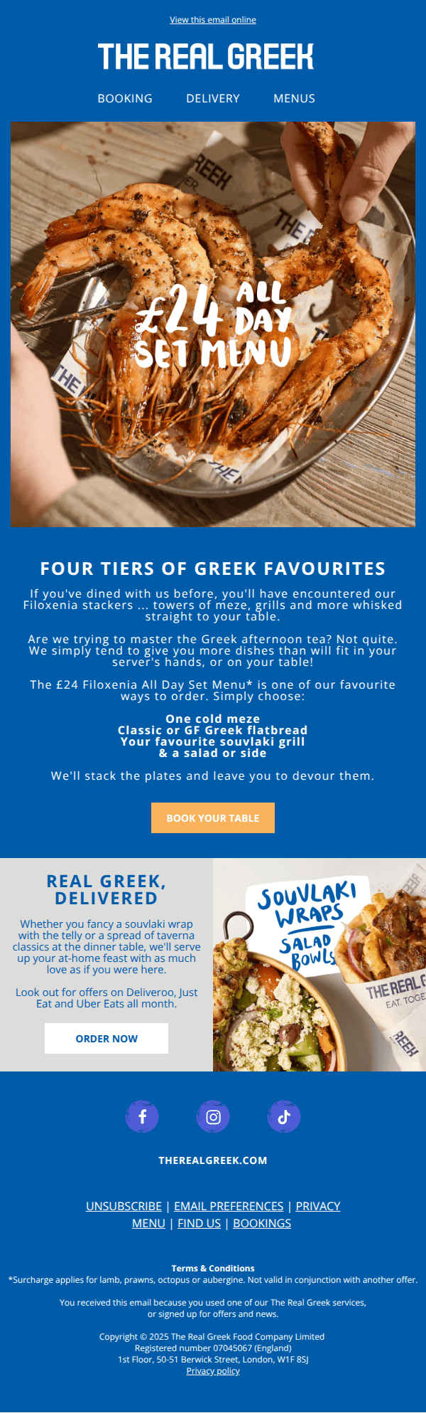 A tower of Greek favourites for £24