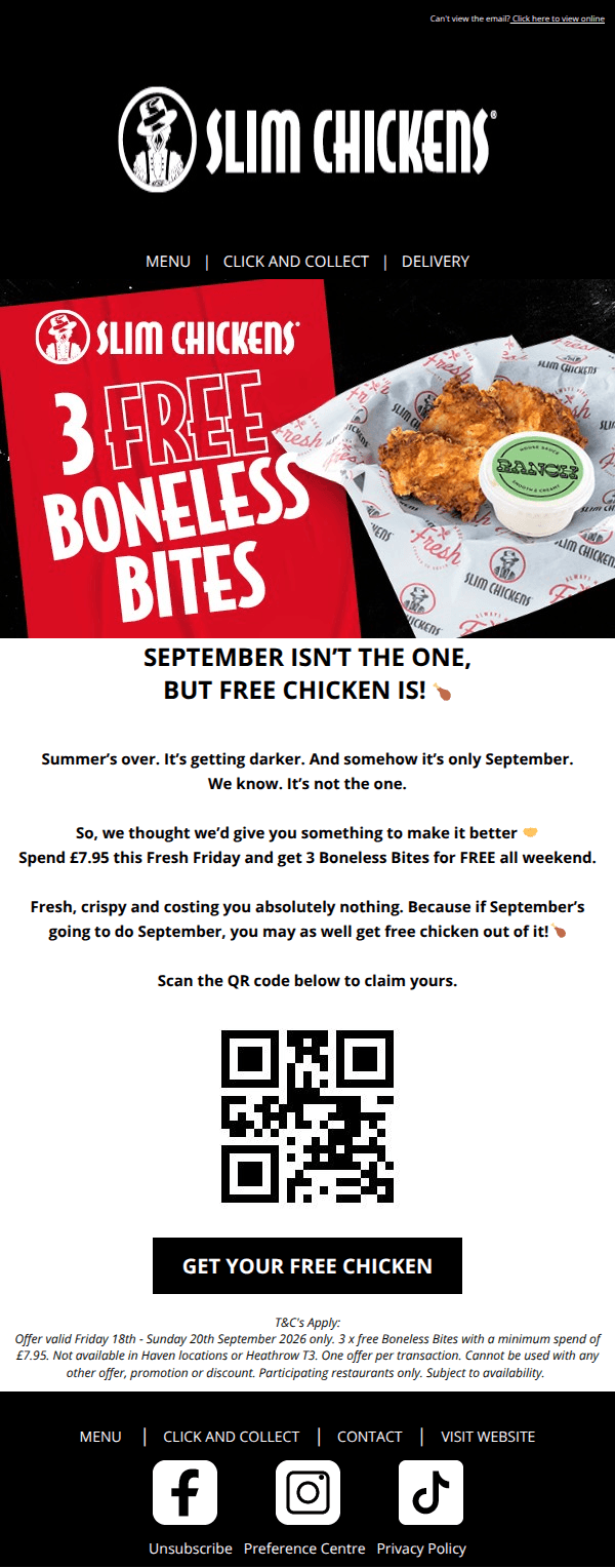 Grab 3 x Free Boneless Bites